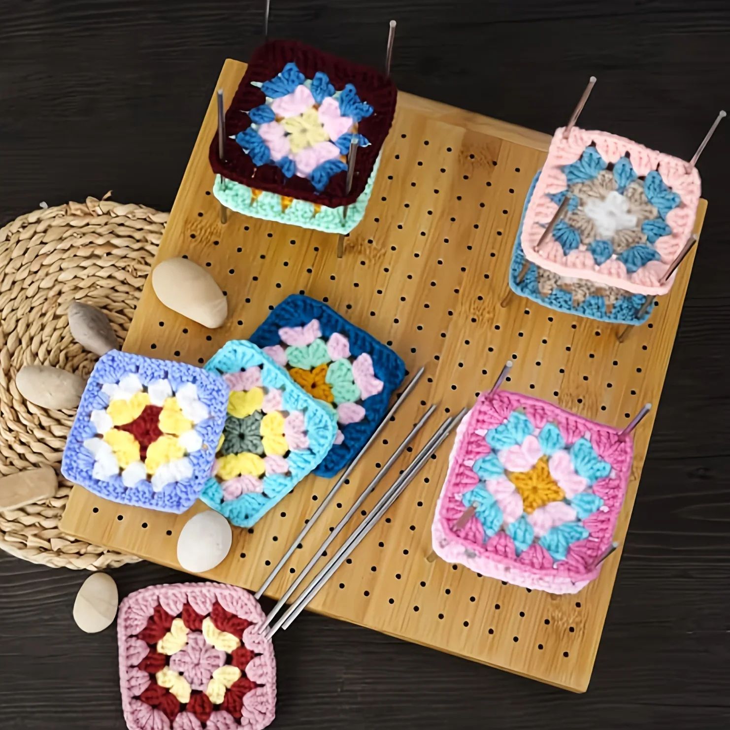 Handcrafted Bamboo Crochet Block Plate  Precision Grid Board For Crochet  Weaving Projects 3