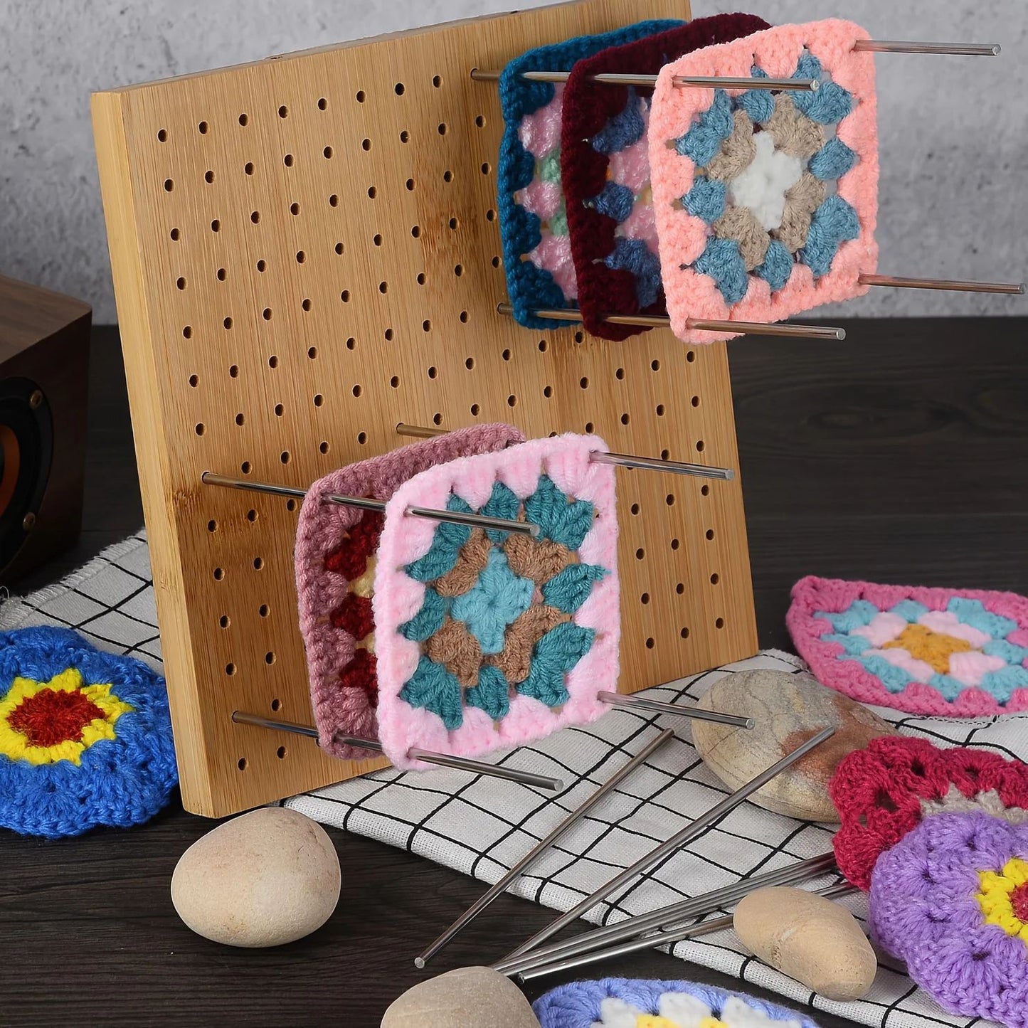 Handcrafted Bamboo Crochet Block Plate  Precision Grid Board For Crochet  Weaving Projects 5