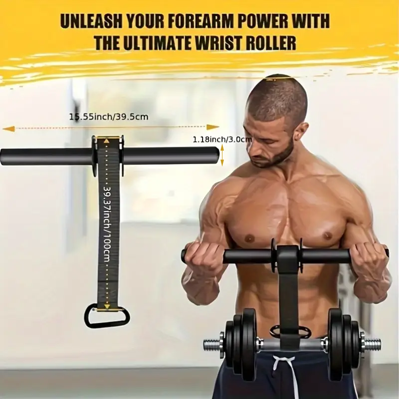 Muscle Training Stick, Iron Wrist Forearm Strengthener, Strength Equipment, Outdoor Sports Gear, Black Universal Size