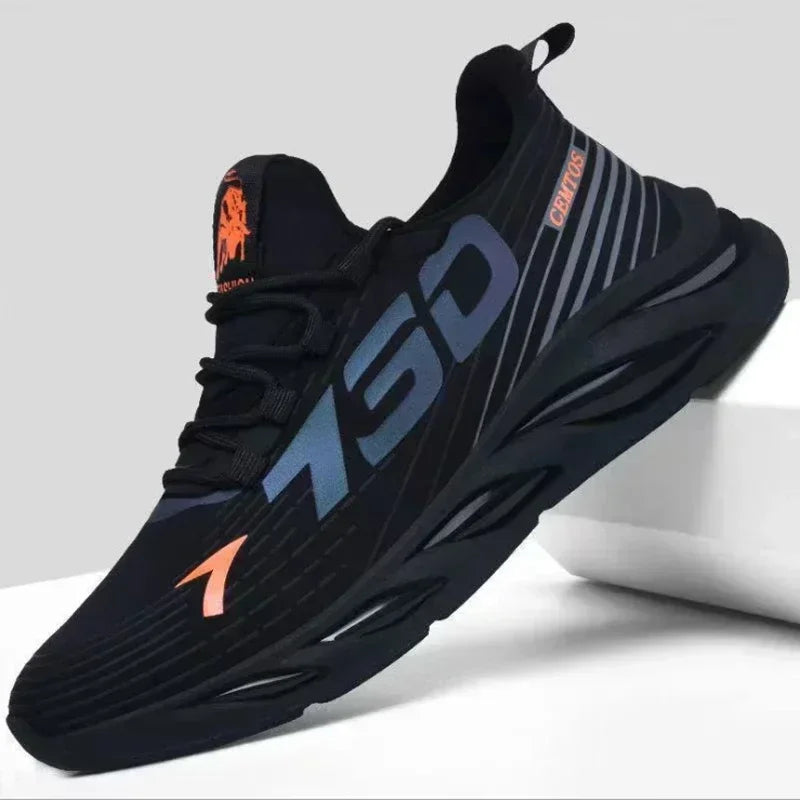 Trendy Brand Summer Mesh Running Shoes for Men, Lightweight Breathable Sports Sneakers, Casual Fashion Footwear