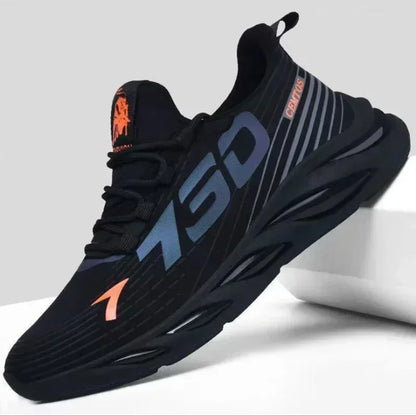 Trendy Brand Summer Mesh Running Shoes for Men, Lightweight Breathable Sports Sneakers, Casual Fashion Footwear