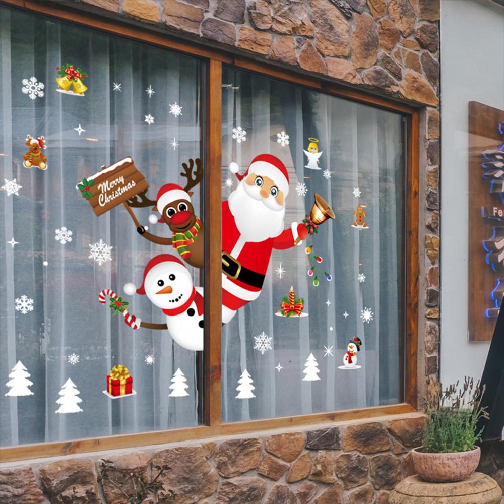 Christmas Wall Window Stickers, Marry Christmas Decoration For Home, Xmas Gift, New Year Christmas Ornaments