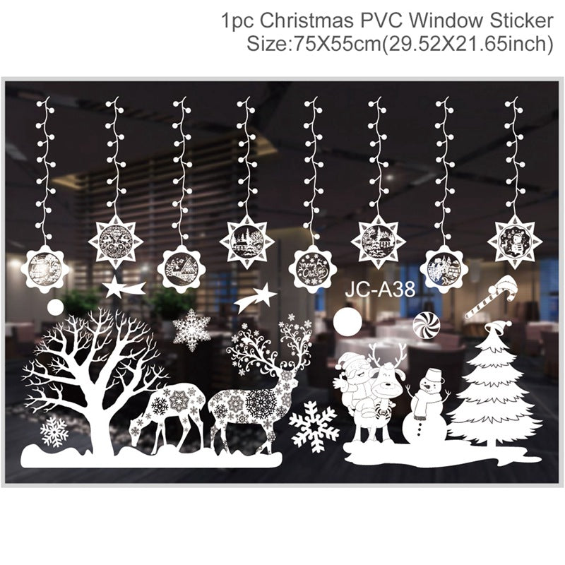 Christmas Wall Window Stickers Marry Christmas Decoration For Home Xmas Gift New Year Christmas Orn 6