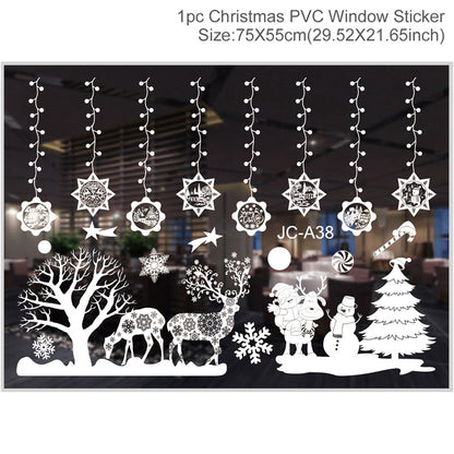 Christmas Wall Window Stickers Marry Christmas Decoration For Home Xmas Gift New Year Christmas Orn 6