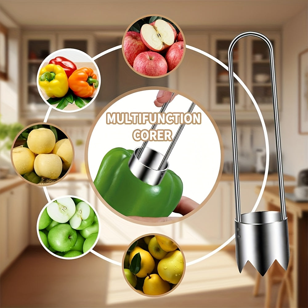 Stainless Steel Core Remover Portable Rust Proof Cutter, Sharp Serrated Tool for Apples and Pears, Durable Vegetable