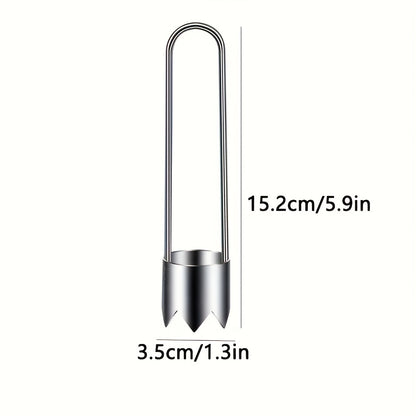 Stainless Steel Core Remover Portable Rust Proof Cutter, Sharp Serrated Tool for Apples and Pears, Durable Vegetable