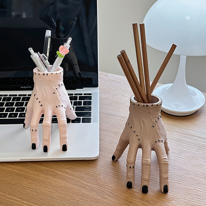 Durable Portable Hand Shaped Resin Pen Holder, Stylish Holder For Pencil Pen, Stationery and Makeup Brush Storage