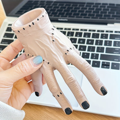 Durable Portable Hand Shaped Resin Pen Holder, Stylish Holder For Pencil Pen, Stationery and Makeup Brush Storage