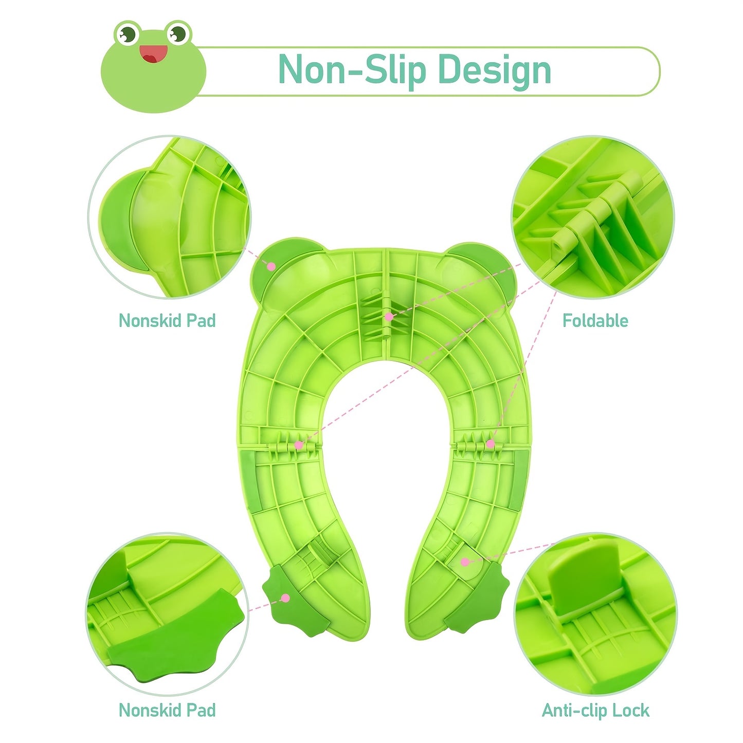 Portable Large Potty Training Pad Baby Travel Folding Potty Seat Non Slip Silicone Toilet Seat Cove 3