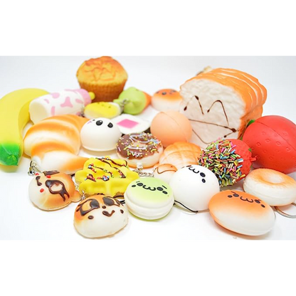 10pcs Random Squishes Toy Mini Soft Bread Toys Keychain Cute Banana Cake Toast Squishy Toy Kawaii K 4