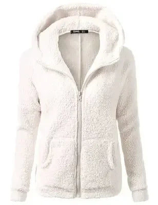 Autumn Winter Warm Jacket Women Hoodie Hooded Casual Female Hoodies Sweater Shirt Zipper Coat Solid 2