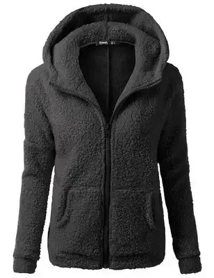 Autumn Winter Warm Jacket Women Hoodie Hooded Casual Female Hoodies Sweater Shirt Zipper Coat Solid 4