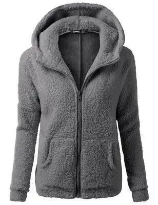 Autumn Winter Warm Jacket Women Hoodie Hooded Casual Female Hoodies Sweater Shirt Zipper Coat Solid 5