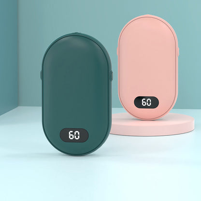Rechargeable pocket warmer, double-sided heating with two temperature settings, fast heat comfort for cold hands