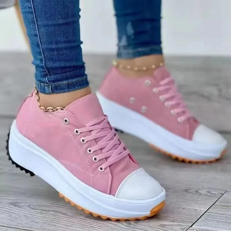 Round Head Canvas Solid Color Low Top Womens Shoes Womens New Casual Single Shoes 1