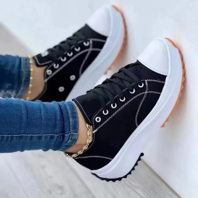 Round Head Canvas Solid Color Low Top Womens Shoes Womens New Casual Single Shoes 2