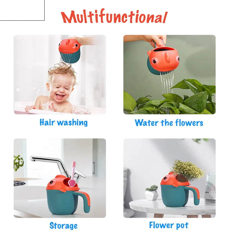 Cute Cartoon Baby Shampoo Shark Cup Bailer Childrens Shampoo Cup Easy Pour Rinse Cup For Toddlers B 2