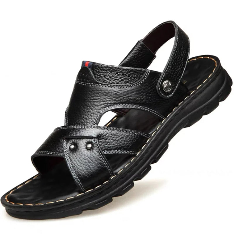 Genuine Leather Slippers For Men Summer Men Leather Sandals Soft Men Comfort Shoes Outdoor Thick So 8
