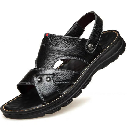 Genuine Leather Slippers For Men Summer Men Leather Sandals Soft Men Comfort Shoes Outdoor Thick So 8