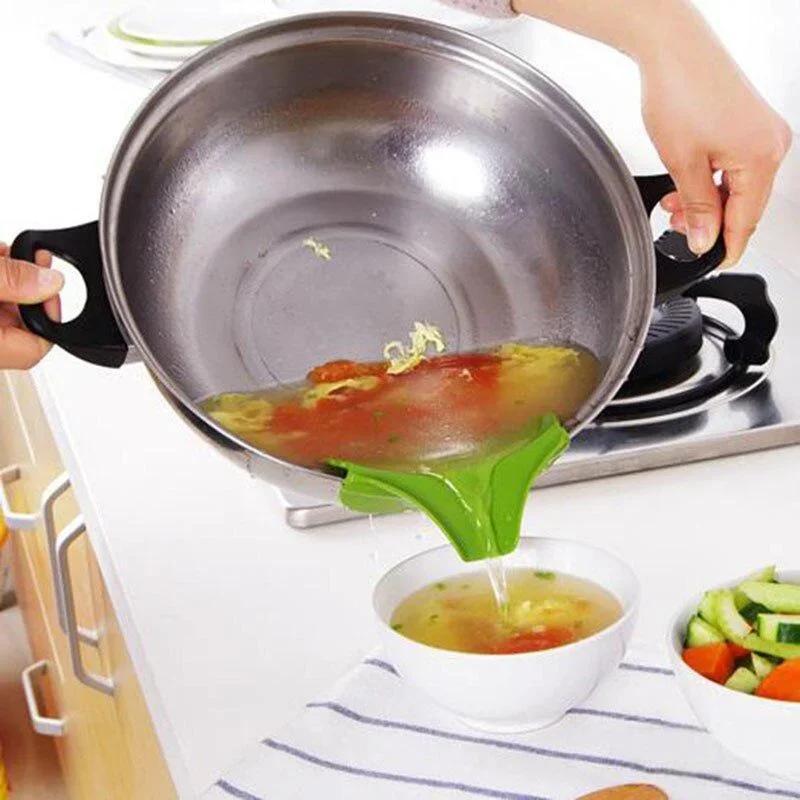 Anti spill Drain Pans, Creative Silicone FunnelTools, Round Rims Deflector, Liquid Funnels