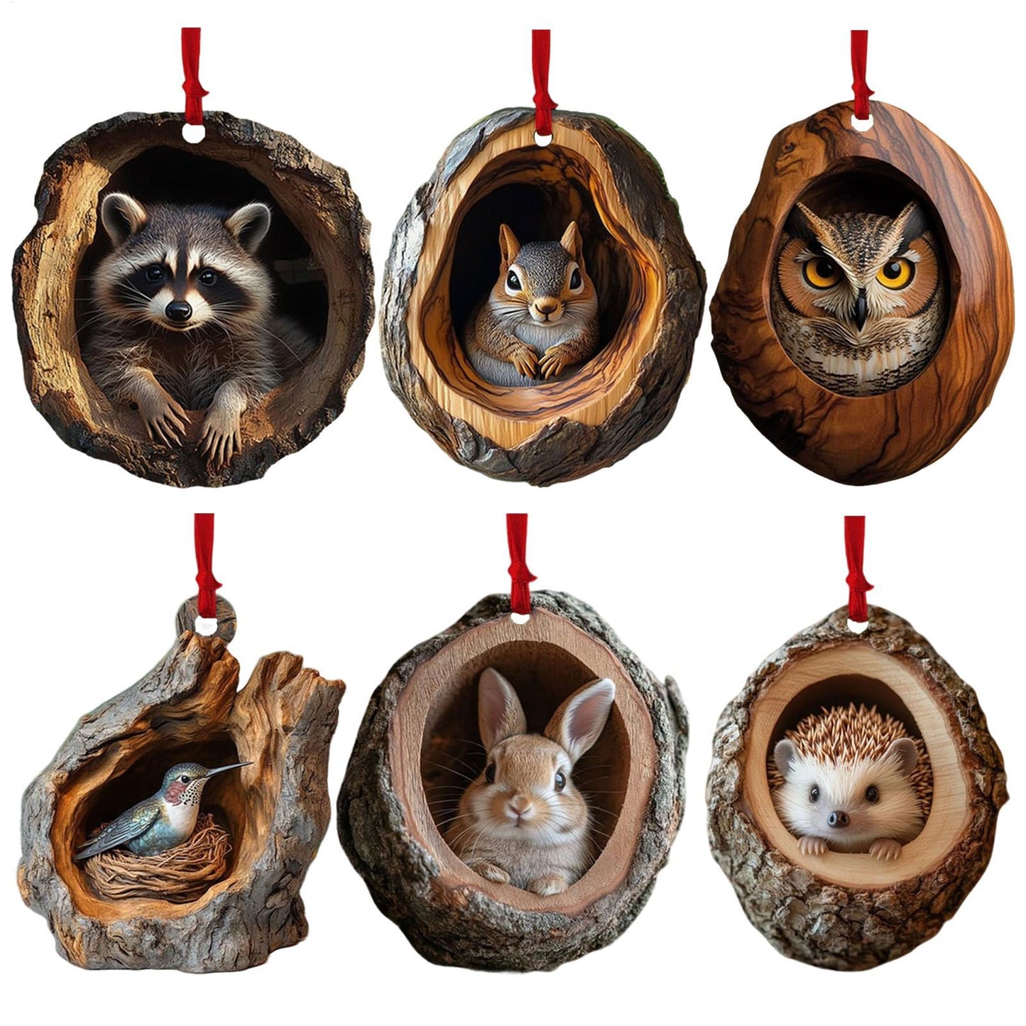 Christmas Tree Pendant Seasonal Decor Acrylic Animal Ornaments Hanging Xmas Navidad Party Supplies  5