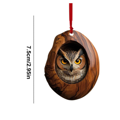 Christmas Tree Pendant Seasonal Decor Acrylic Animal Ornaments Hanging Xmas Navidad Party Supplies  9
