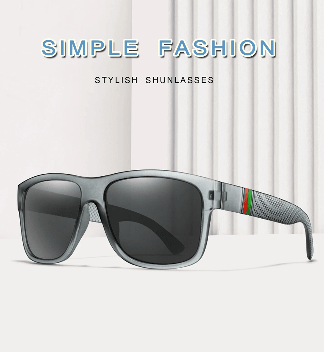 Classic Polarized Square Sunglasses for Men