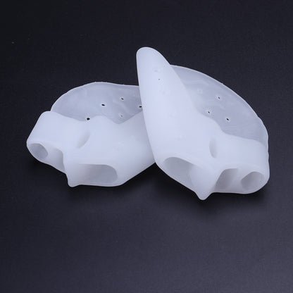 Forefoot Cushion Pad Gel Toe Separator Protector, Big Toe Straighter, Bunion Relief 3 Toe Holes Toe Spacer