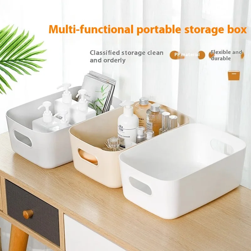 Desktop Storage Box Bathroom Organizer Box Kitchen Storage Household Plastic Storage Box Cosmetics  1