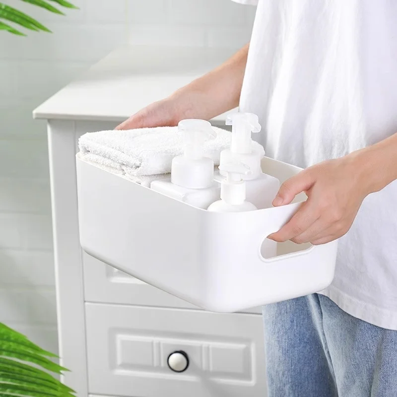 Desktop Storage Box Bathroom Organizer Box Kitchen Storage Household Plastic Storage Box Cosmetics  2