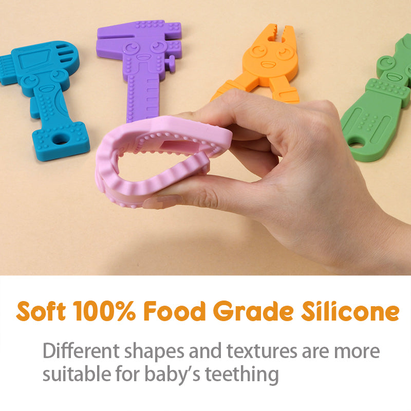Silicone Tiny Rod Baby Teether Toys Food Grade Chewing Toy Baby Silicone Teether Wrench Childrens G