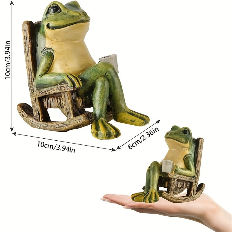 Perfect For Indoor And Outdoor Decoration Solar Powered Mini Frog Garden Statue Ideal Gift For Hall 5