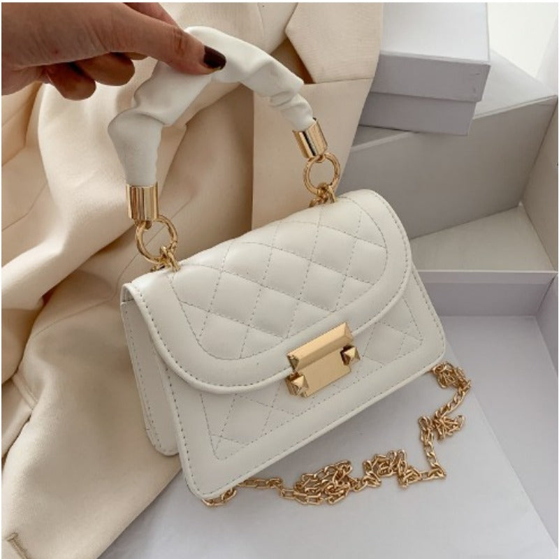 Womens Grid Pattern Tote Bag Fashion PU Leather Crossbody High Quality Bag Buckle Decoration Flap W 3