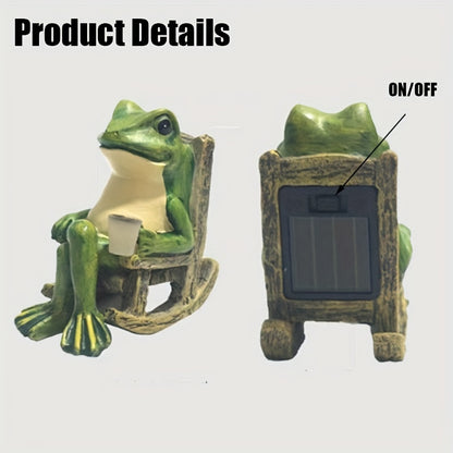 Perfect For Indoor And Outdoor Decoration Solar Powered Mini Frog Garden Statue Ideal Gift For Hall 1