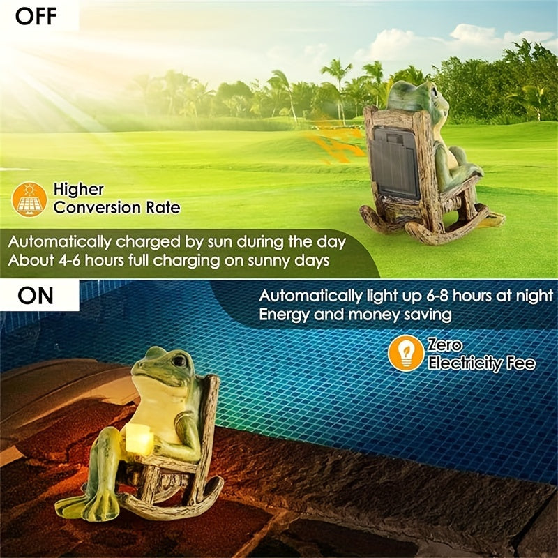 Perfect For Indoor And Outdoor Decoration Solar Powered Mini Frog Garden Statue Ideal Gift For Hall 2