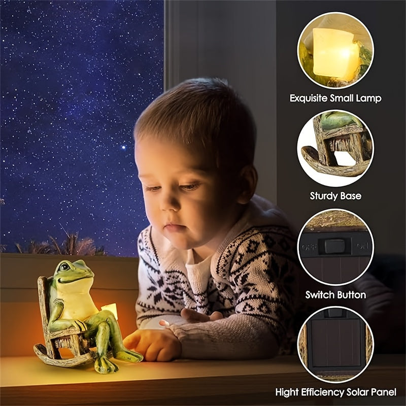 Perfect For Indoor And Outdoor Decoration Solar Powered Mini Frog Garden Statue Ideal Gift For Hall 3