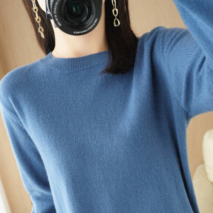 Autumn And Winter Cashmere Sweater Women Crew Neck Pullover Casual Knitted Top Short Undercoat Fash 6