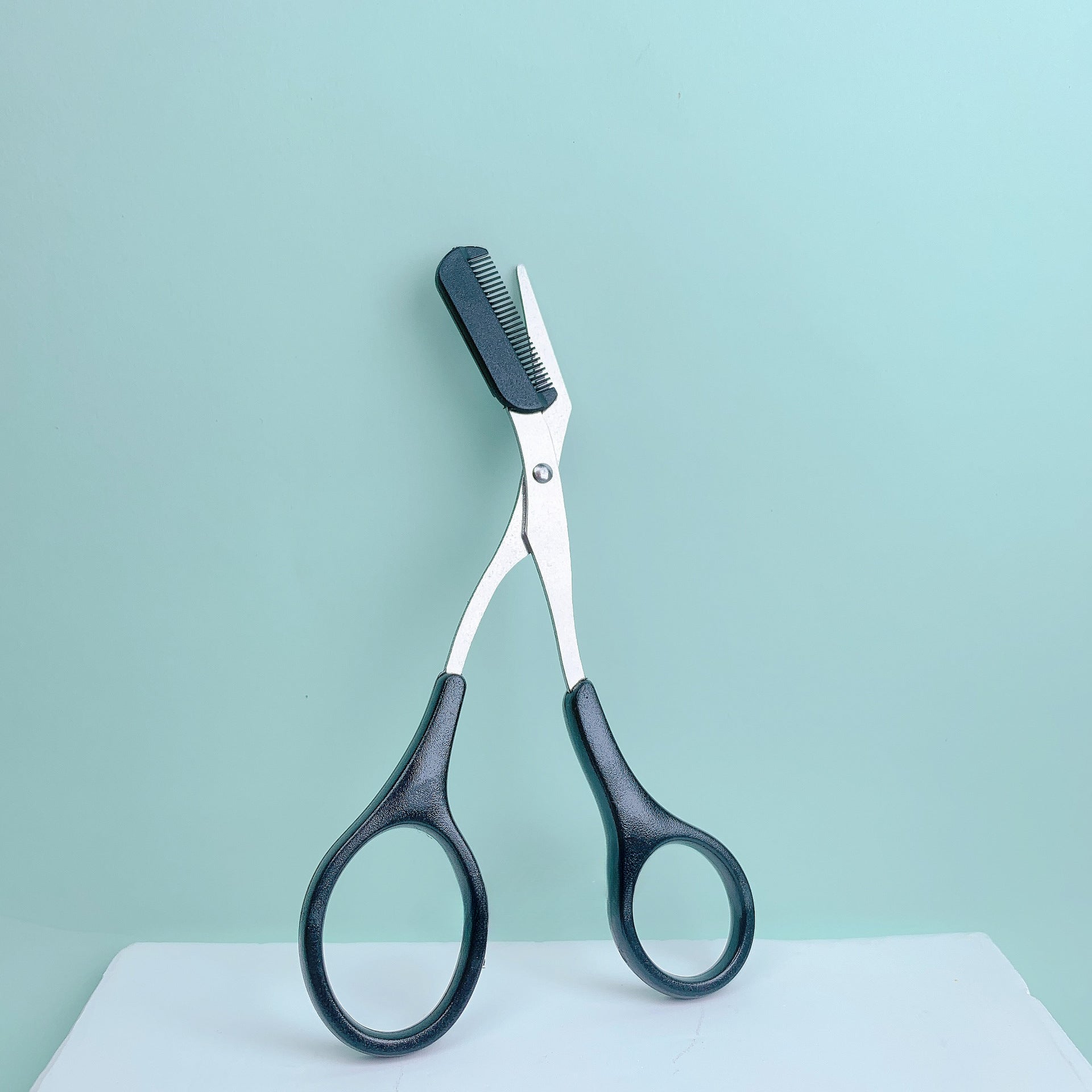 Stainless Steel Eyebrow Scissors With Built In Comb Pink Precise Grooming Tool Shaping And Creating 6