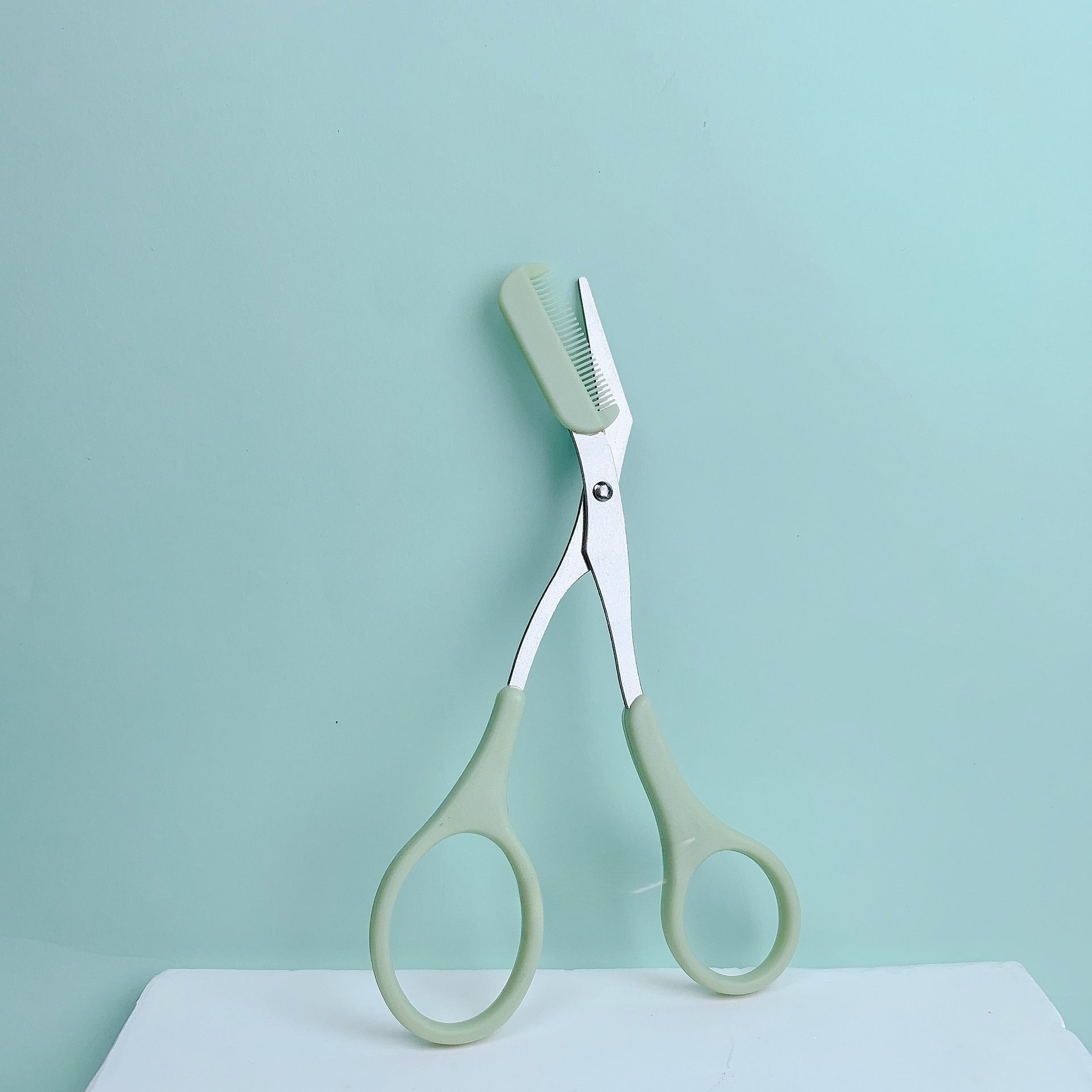 Stainless Steel Eyebrow Scissors With Built In Comb Pink Precise Grooming Tool Shaping And Creating 7