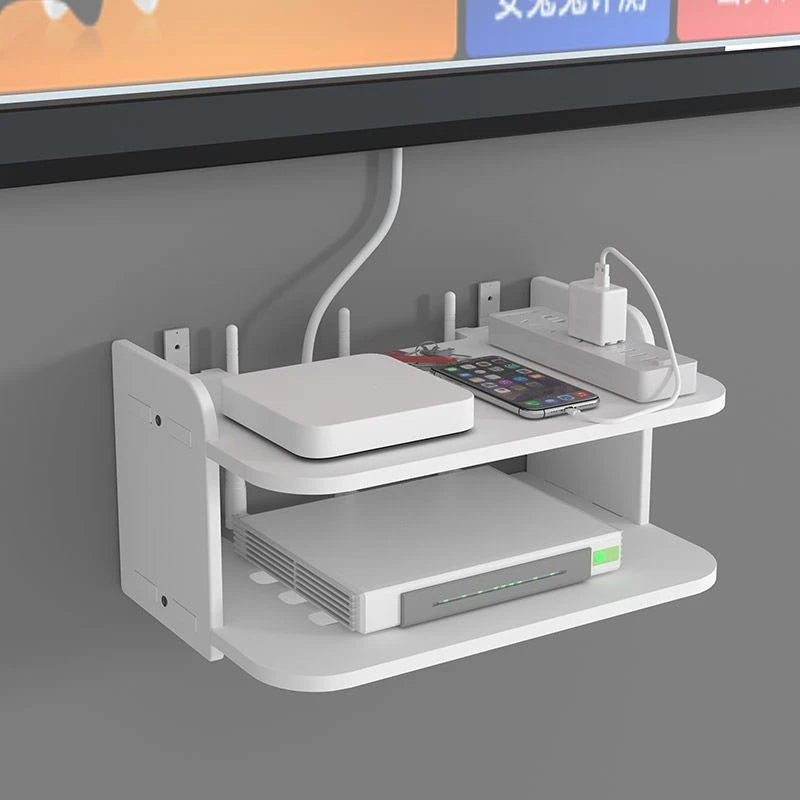 Environmental floating shelves, WiFi router hanging layer, multi tap outlet set box bracket, wall mount floating Shelves
