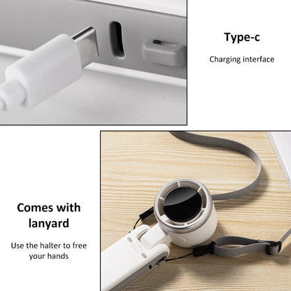 Summer New Hand held Fan, Folding High speed Turbo Fan, Desktop Portable LED Adjustment Student Fans, Hanging Neck