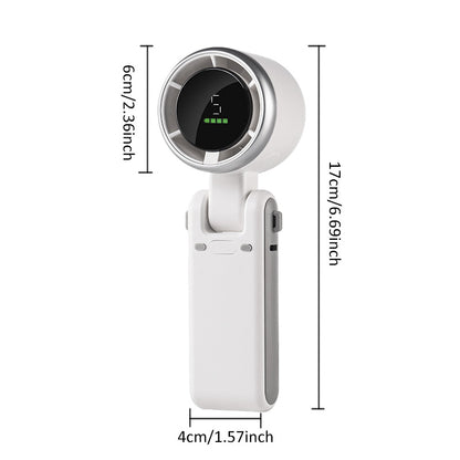 Summer New Hand held Fan, Folding High speed Turbo Fan, Desktop Portable LED Adjustment Student Fans, Hanging Neck