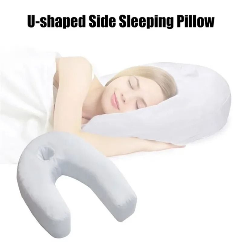 U Shape Side Sleeper Pillow With Ear Hole Contour Support For Neck And Shoulder Relief 5