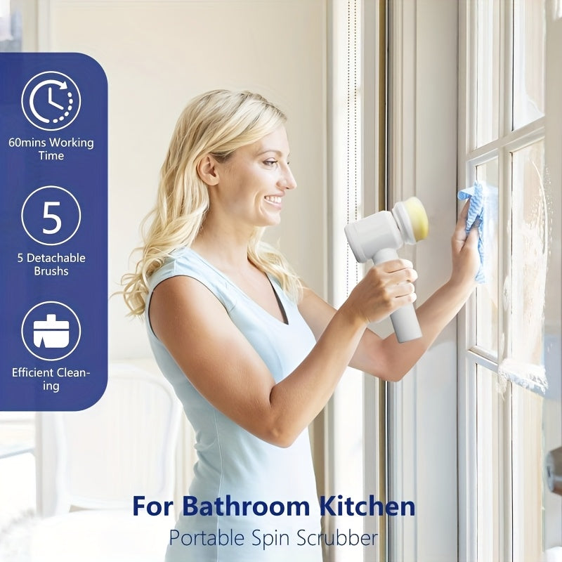 Electric Cleaning Brush Heads for Bathroom Kitchen Cleaning, Electric Spin Scrubber for Tub FloorTile Window Sink