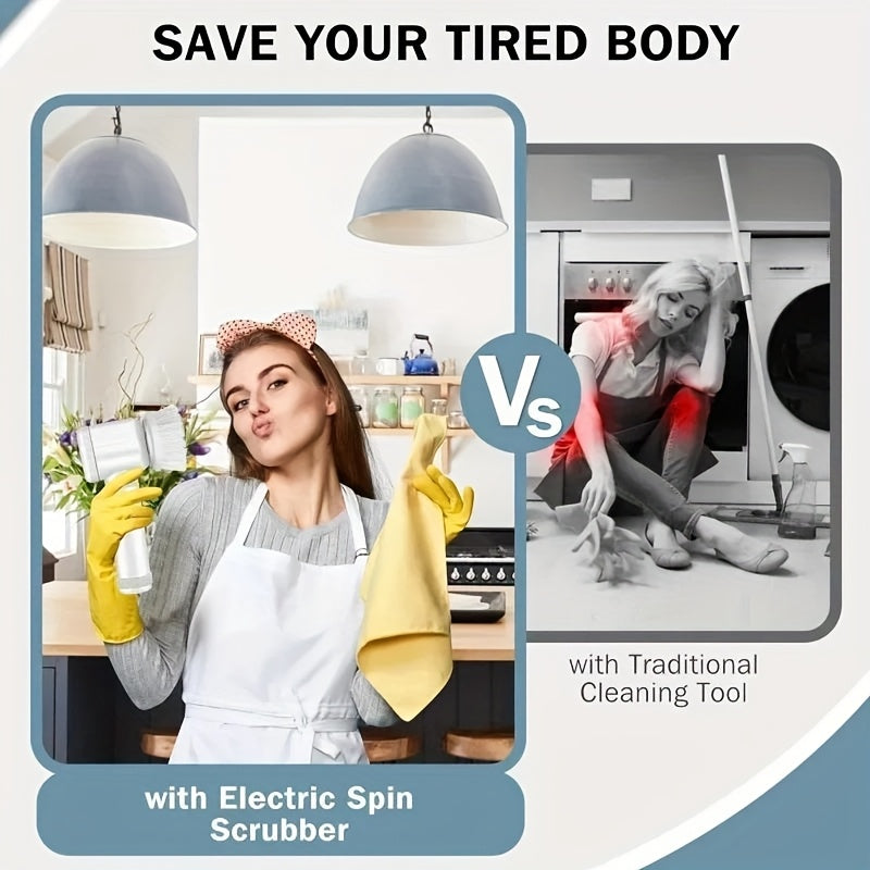 Electric Cleaning Brush Heads for Bathroom Kitchen Cleaning, Electric Spin Scrubber for Tub FloorTile Window Sink