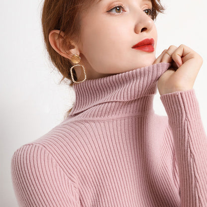 Women Fall Turtle Neck Sweater Knitted Soft Pullovers Cashmere Jumpers Basic Soft Sweaters Female B 4