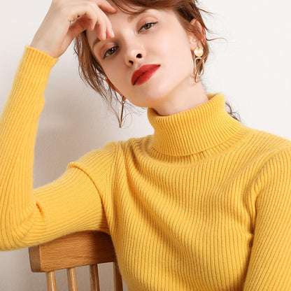 Women Fall Turtle Neck Sweater Knitted Soft Pullovers Cashmere Jumpers Basic Soft Sweaters Female B 6
