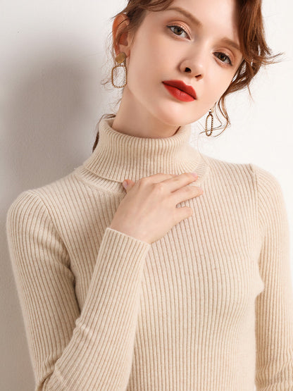 Women Fall Turtle Neck Sweater Knitted Soft Pullovers Cashmere Jumpers Basic Soft Sweaters Female B 1