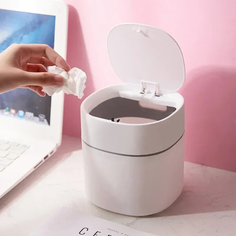 Mini Small Waste Bins Home Table Desktop Garbage Basket Plastic Trash Can Office Supplies Dustbins
