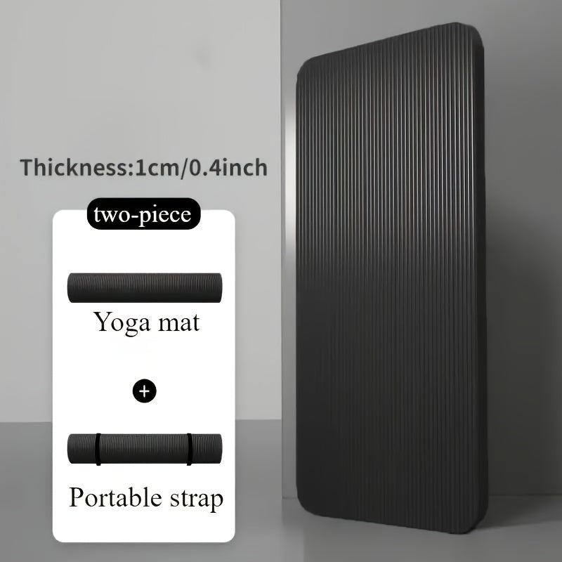 Durable NBR Rubber Yoga Mat, Thickened Non Slip Soft Black Mat, Home Fitness Training Equipment and Workouts